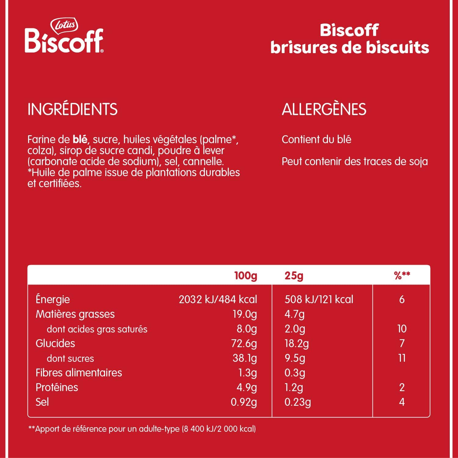 lotus-biscoff-brisures-de-biscuits-speculoos-750g-vegan image 2