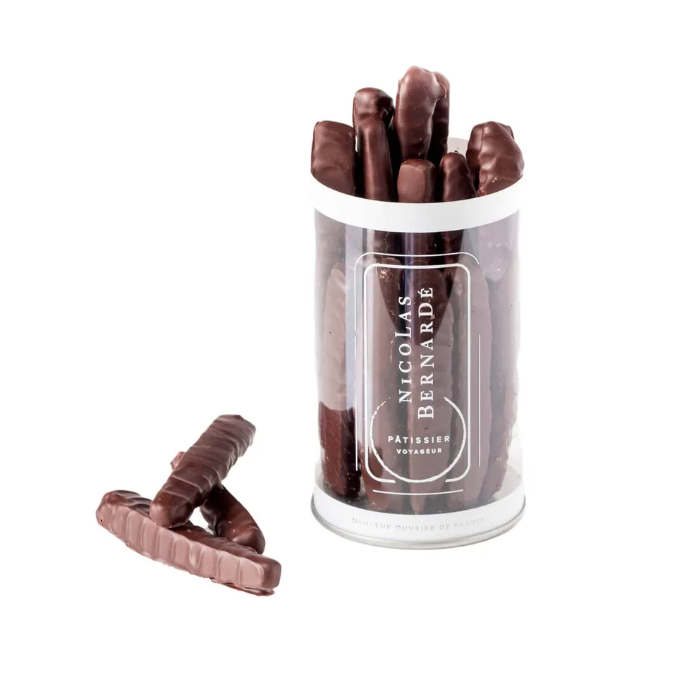 nicolas-bernard-chocolats-corces-d-orange-175g-noir image 1