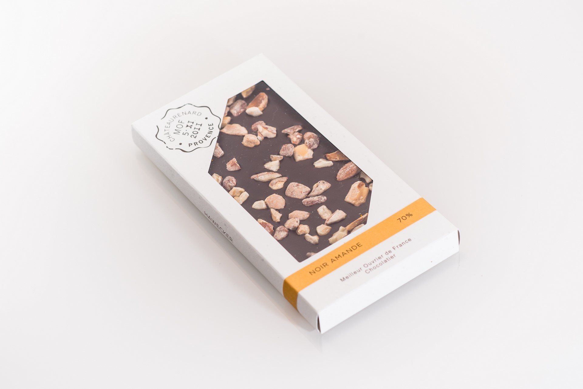 hawecker-noir-amandes-tablette-chocolat-70-85g image 1